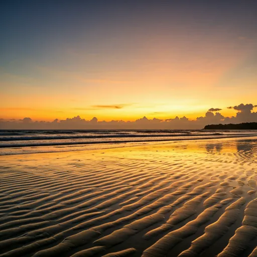 Golden hour beach in Sanur
